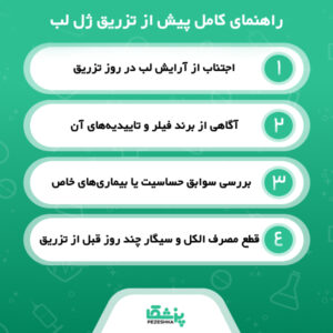 مراحل تزریق چربی به لب