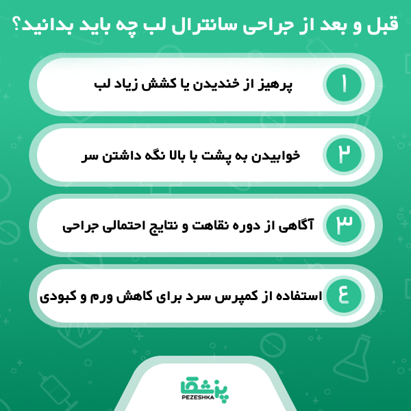 اقدامات قبل از جراحی ليفت سانترال لب